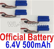 Wltoys 18405 Parts-RC Battery,6.4V 500mAh battery(4pcs),Wltoys 18405 RC Crawler Car Spare Parts Replacement Accessories,1:18 18405 4wd RC rock racing car Parts,On Road Drift Racing Truck Car Parts